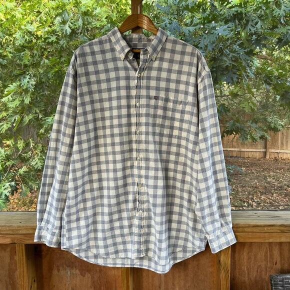 Ralph Lauren Jeans Co. Men's Grey And White Check Button Down Shirt Size XL - Picture 1 of 7